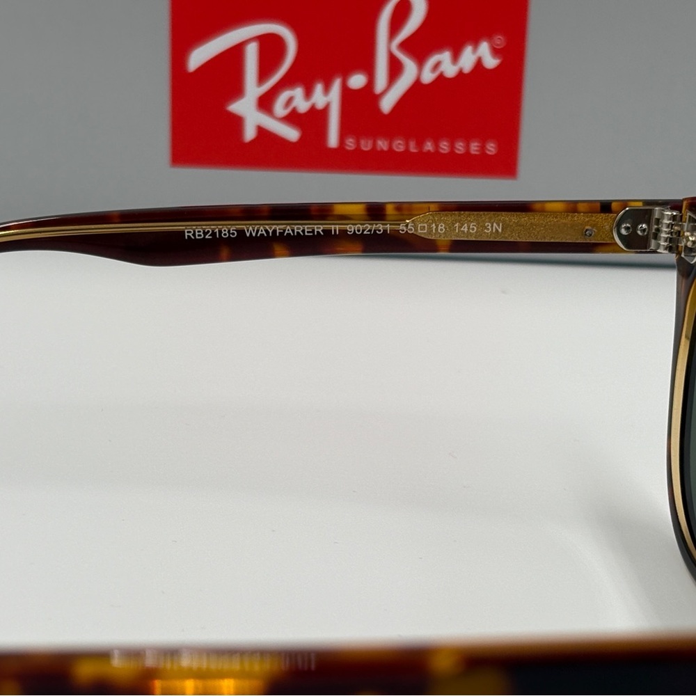 Ray-Ban Sunglasses RB2185 Tortoise Green G15 52-150 902/31 - Picture 9 of 9